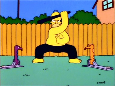 Los Simpsons retratando como siempre la realidad, en este caso con "el día del apaleamiento"